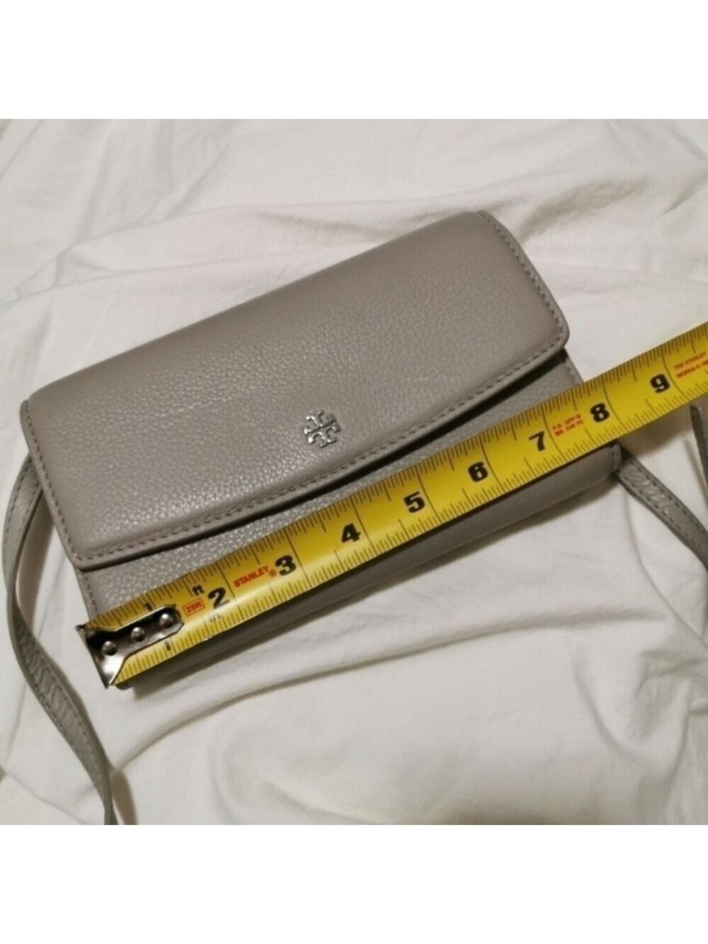 Tory Burch Dove Gray Wallet On Chain Shoulder bag Clutch - Picture 16 of 16